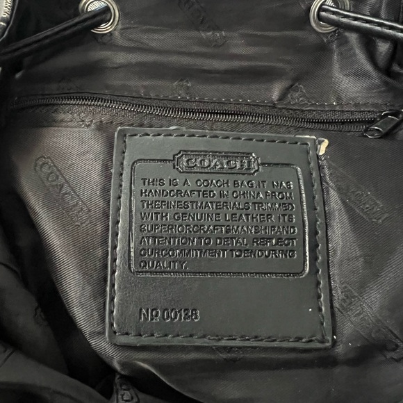 Coach Black Signature Canvas Leather Backpack/ - Picture 5 of 7